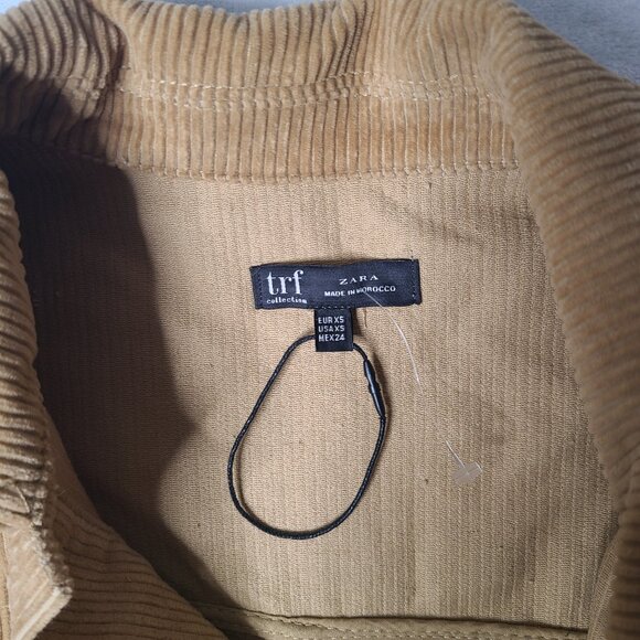 ZARA TRF Corduroy Long Line Patch Pocket Oversized Shacket Shirt Jacket Size XS - Picture 6 of 12